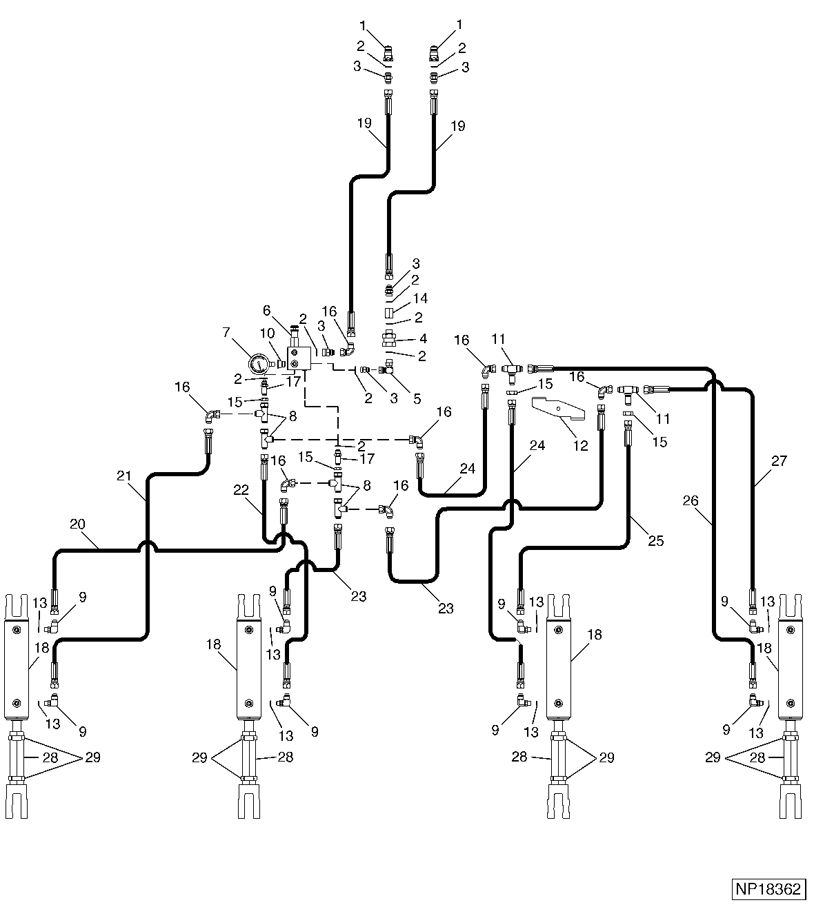 Closing Disks Down Pressure Control Hydraulics, 12-Row (2001 - )