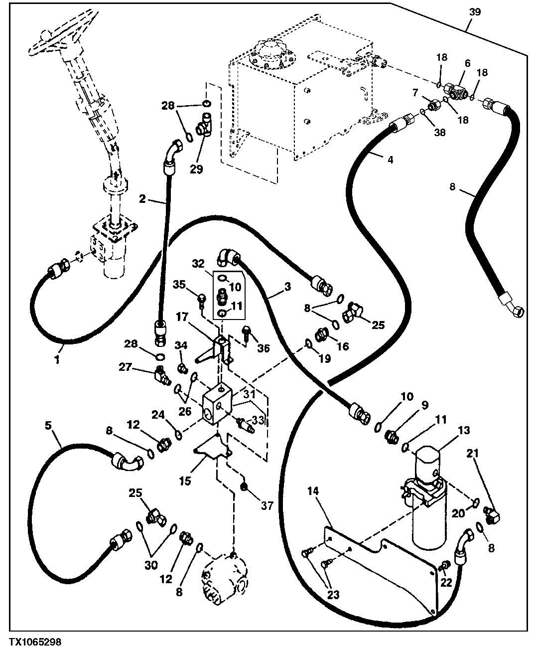 SECONDARY STEERING KIT (DD) (SN 586337-592554)