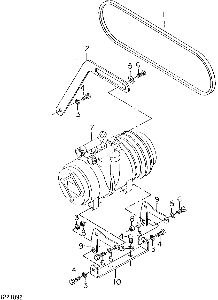 AIR CONDITIONER COMPRESSOR AND SUPPORT ( - 788773)