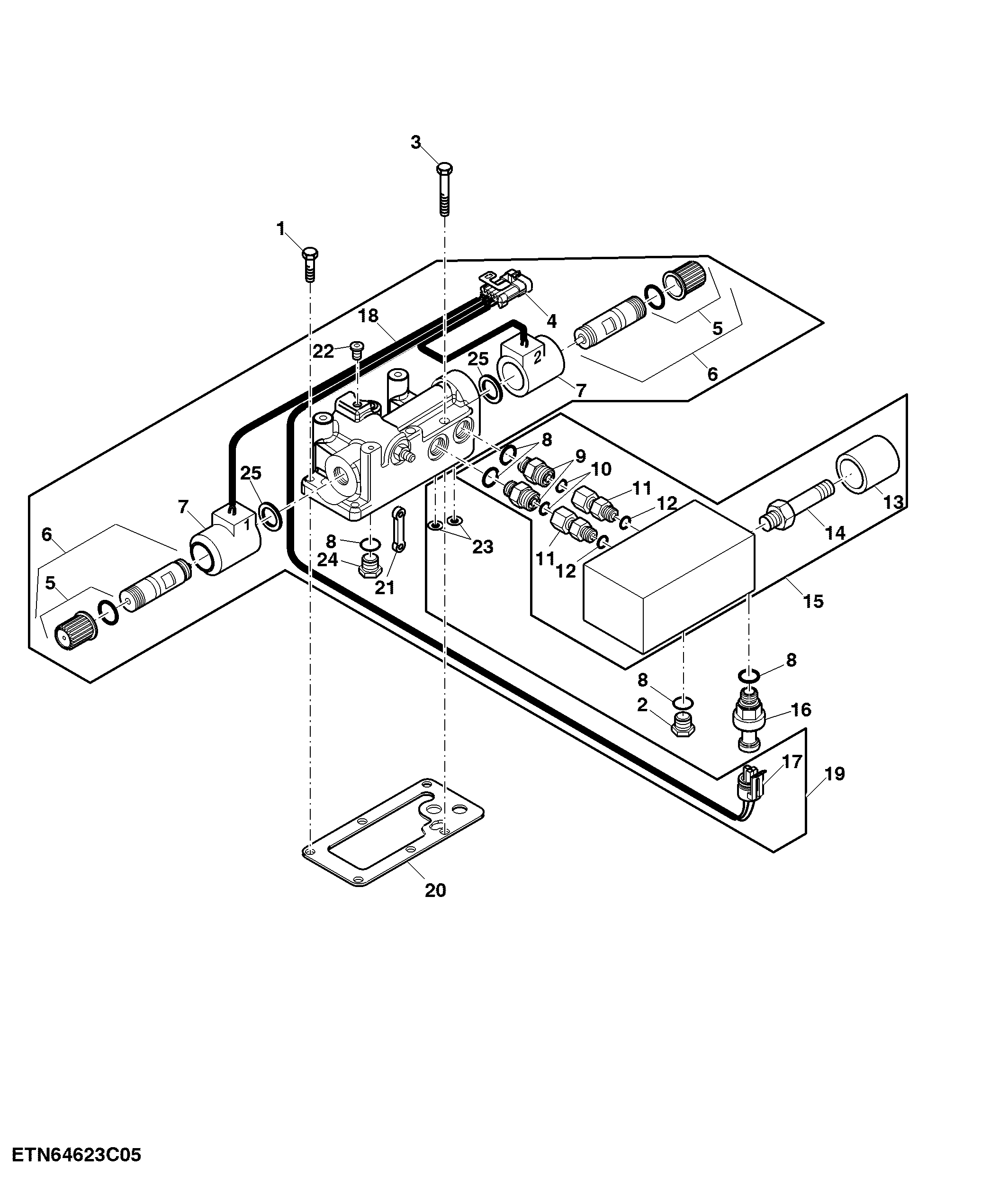 Hydrostatic Drive Displacement Control Valve, Rear Wheel Motor, 4WD