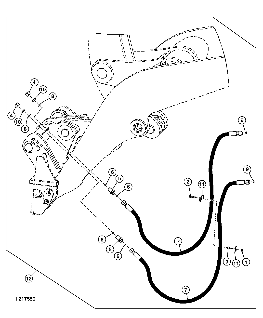 Third Function Boom To Coupler Hydraulic Lines (Z-Bar)