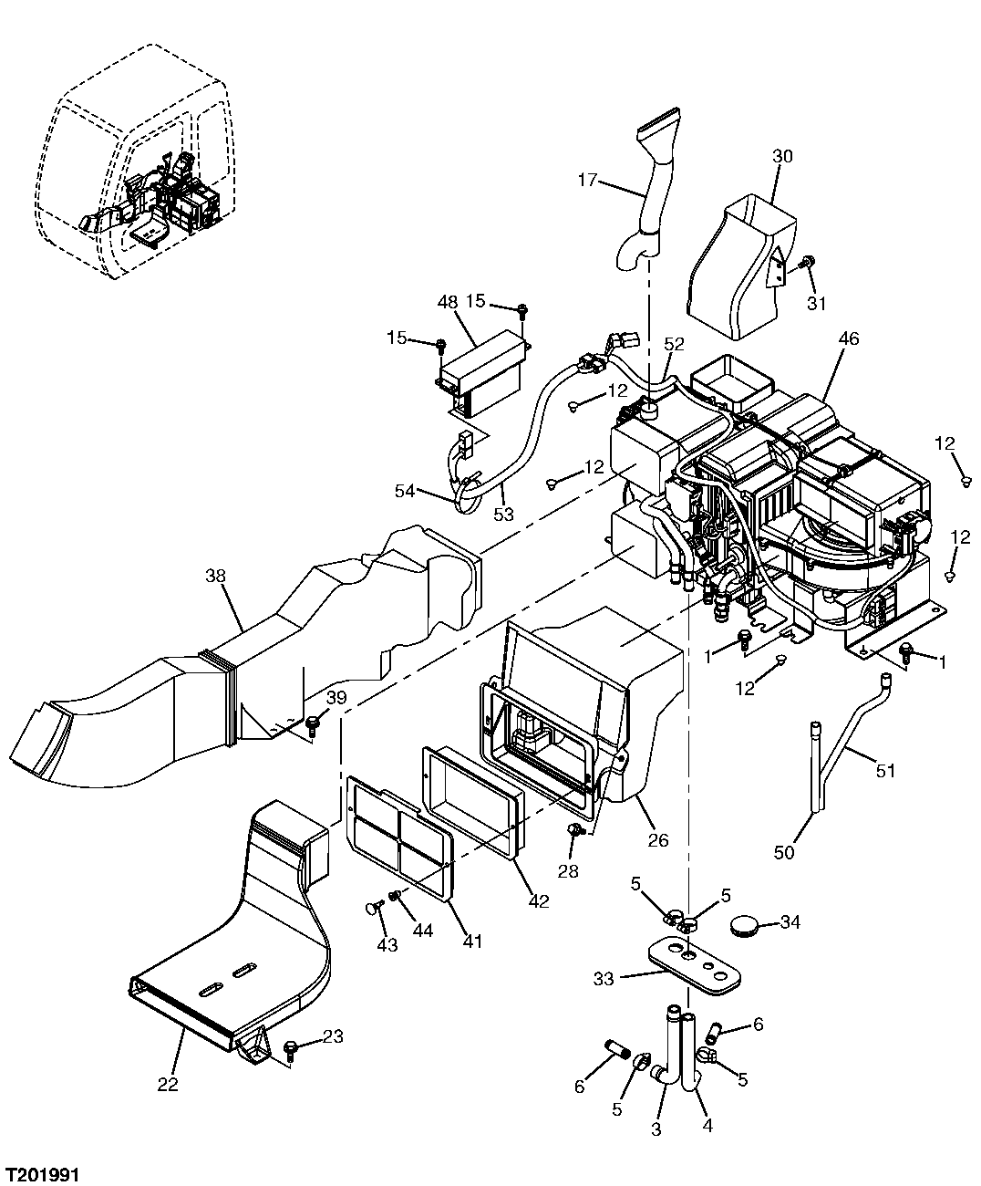 CAB HEATER AND AIR CONDITIONER UNIT DUCTS AND HOSES