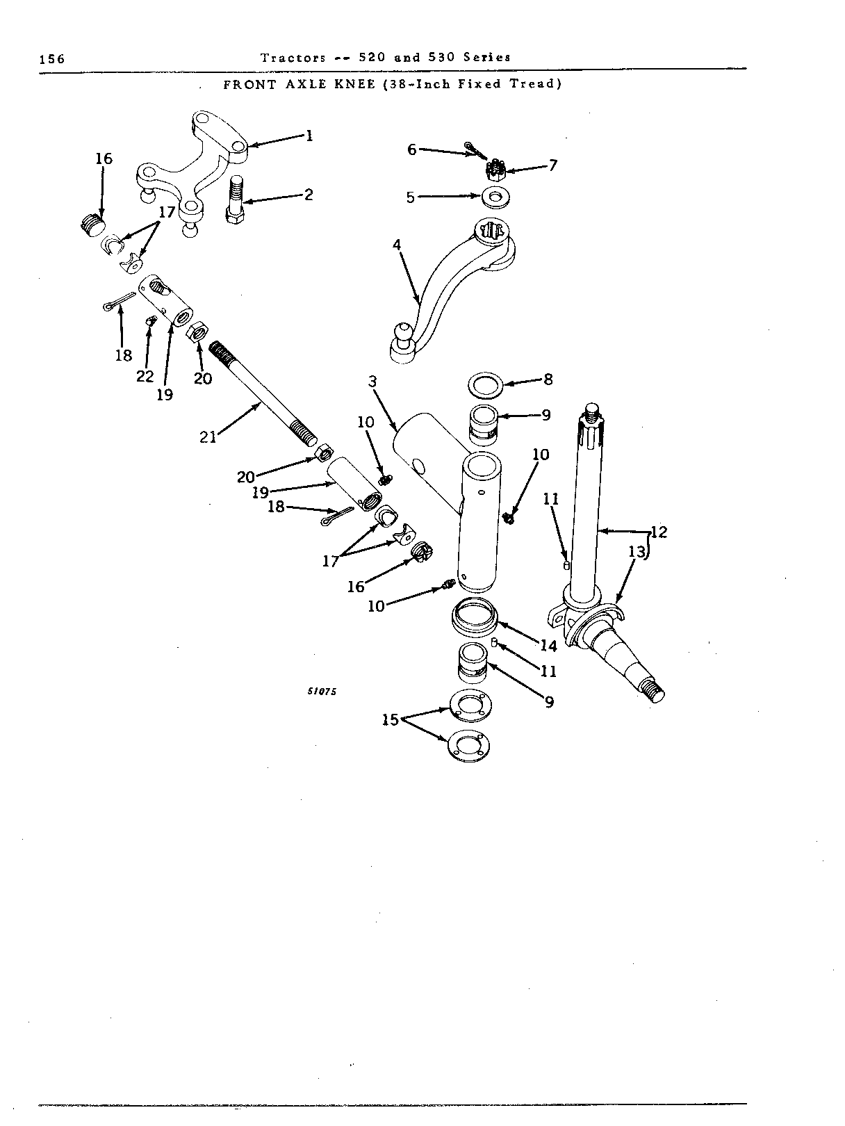 Axle, front Knee (38-inch fixed tread)