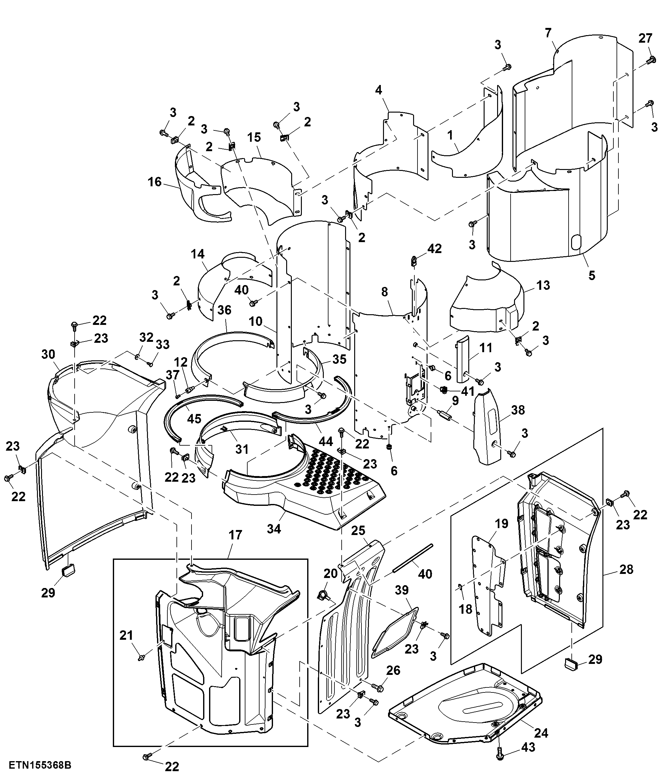 Shield, Exhaust System Enclosure, Size-5, W/ RH Step, FT4 Engine (120000 - )