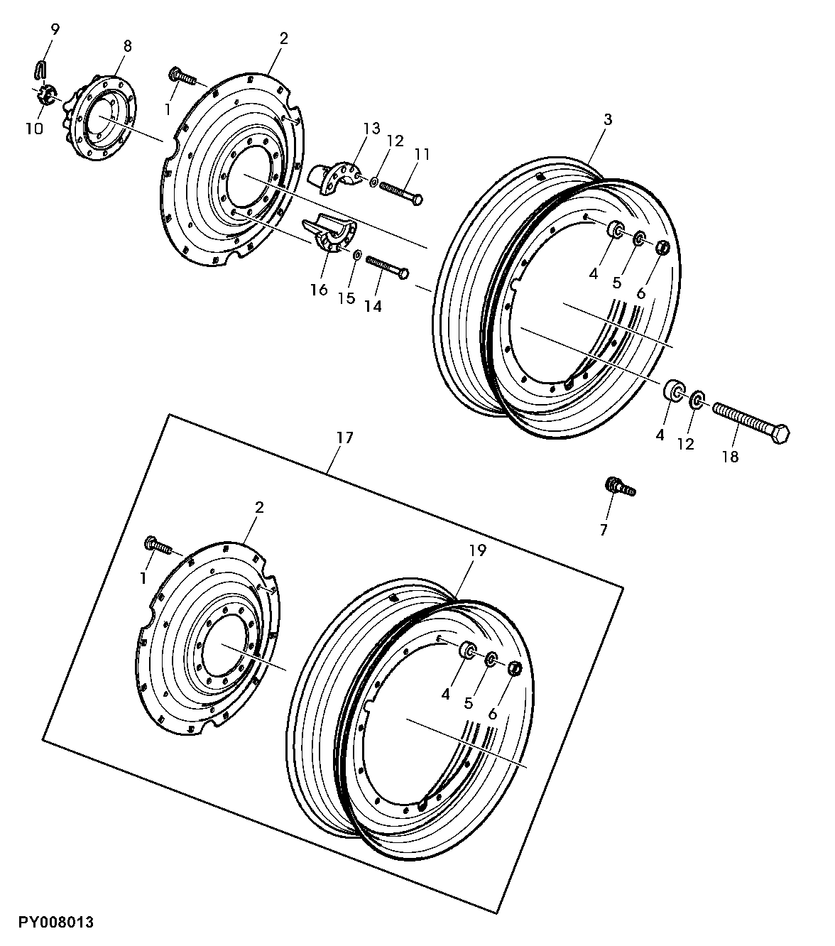 STEEL DISK REAR WHEELS (FLANGE / MULTIPOSITION)
