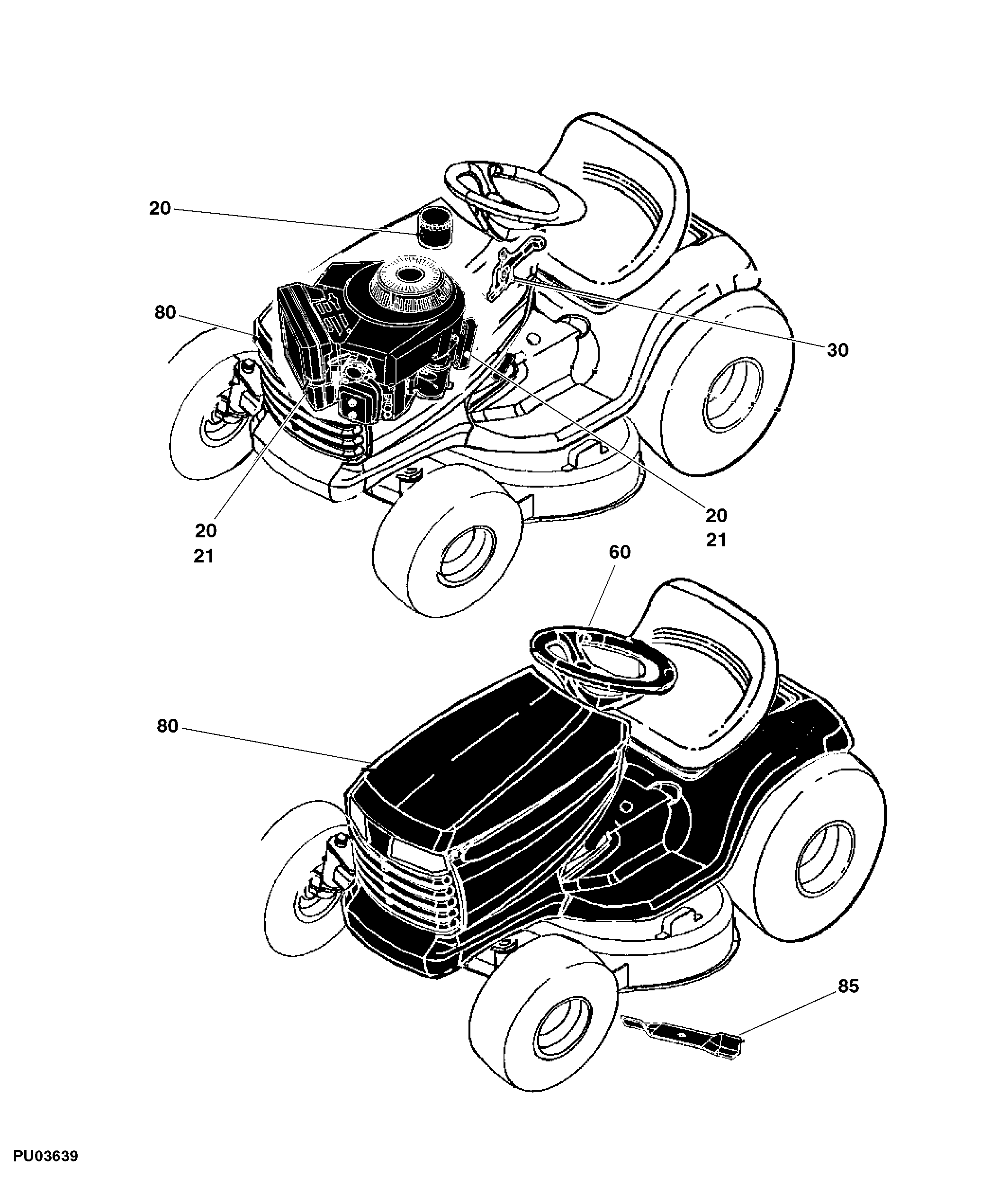 LA145 Tractor (100 Series) with 48-Inch Mower Deck