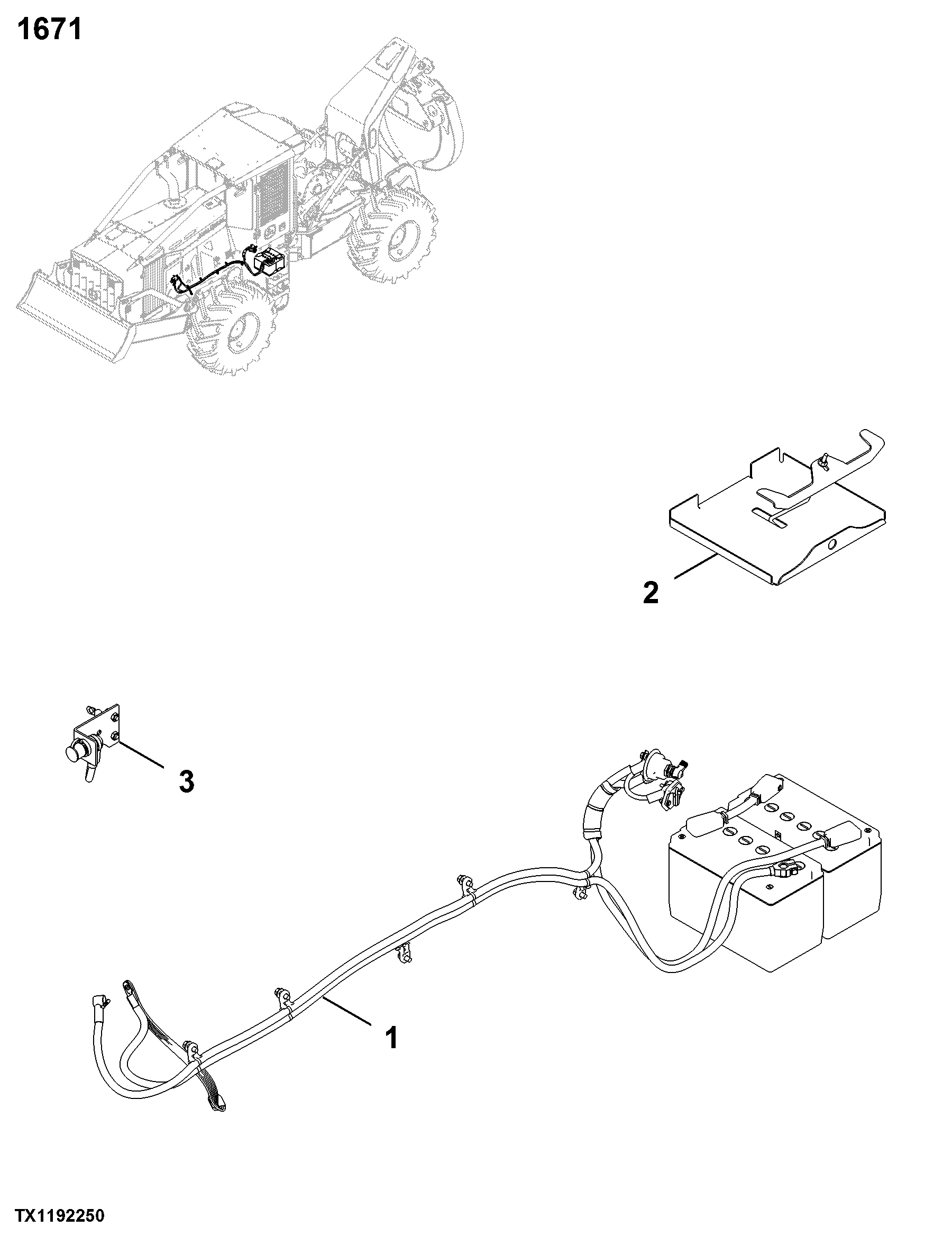 1671 Batteries, Support & Cables