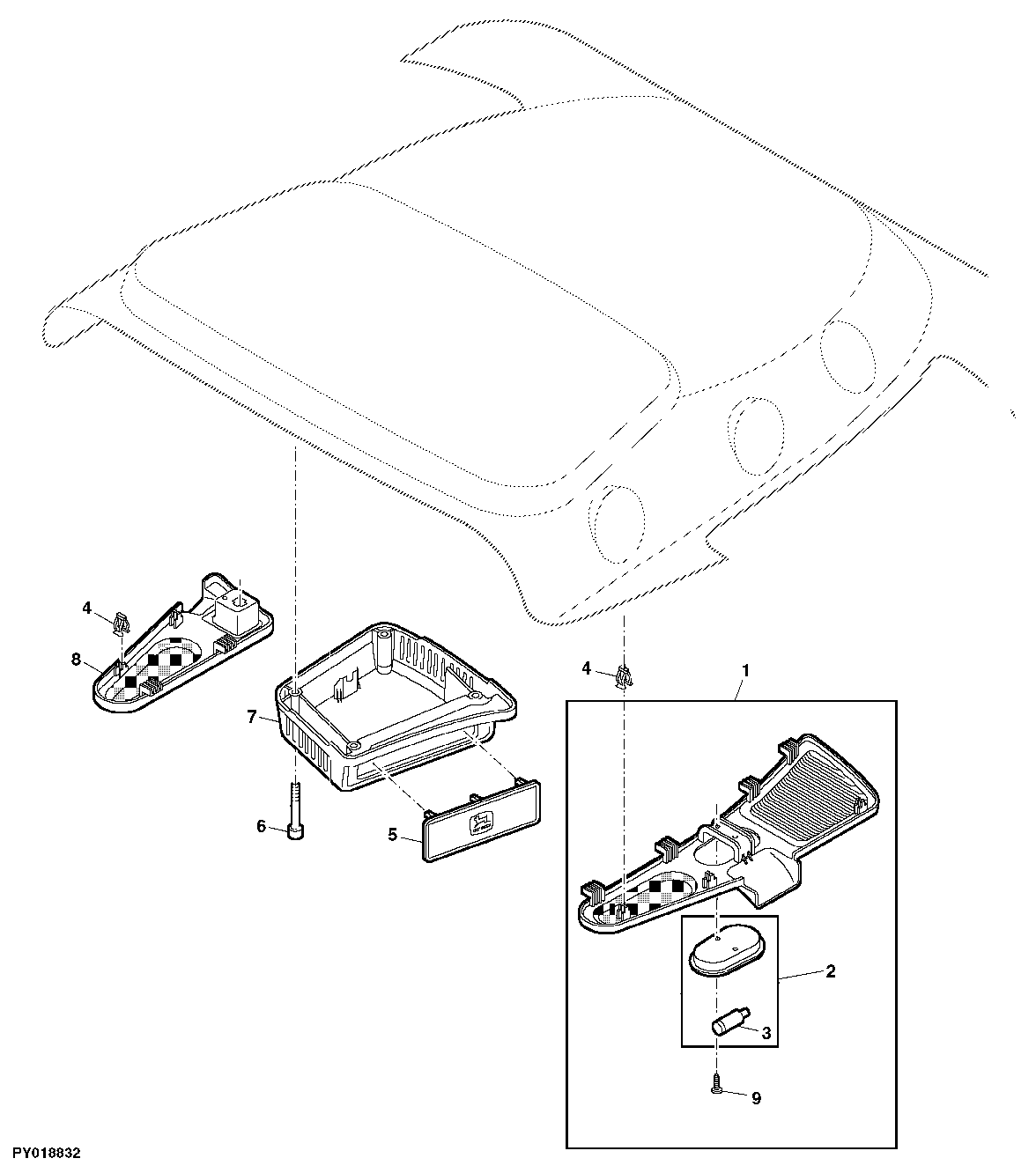 RADIO/STORAGE COMPARTMENT, RECIRCULATION GRILLES