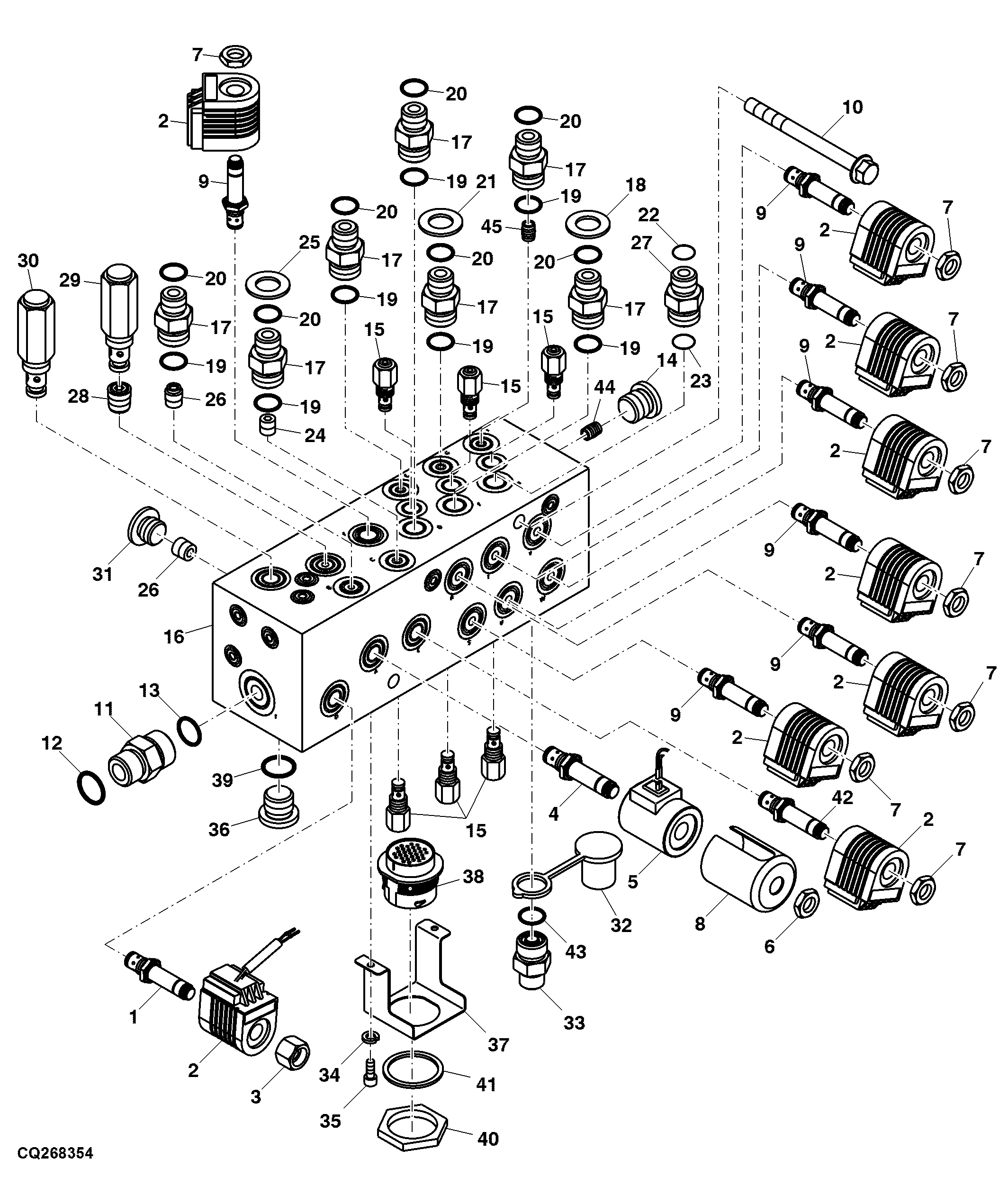 SIX-FUNCTION HYDRAULIC VALVE BLOCK (CONTOUR MASTER WITH STANDARD CYLINDER)