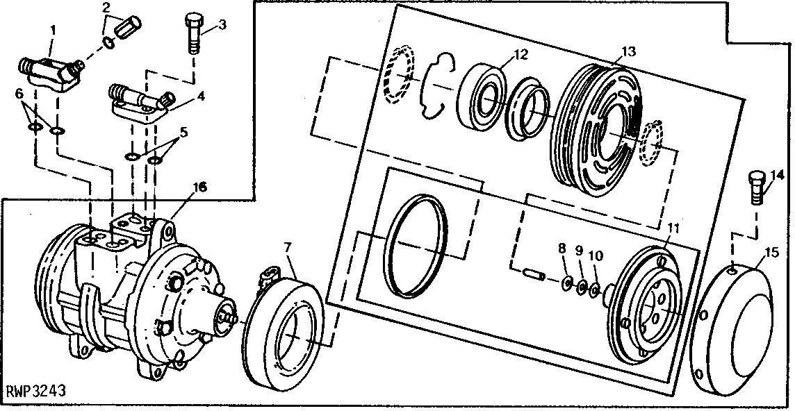 COMPRESSOR CLUTCH AND SERVICE VALVES (615401 - )
