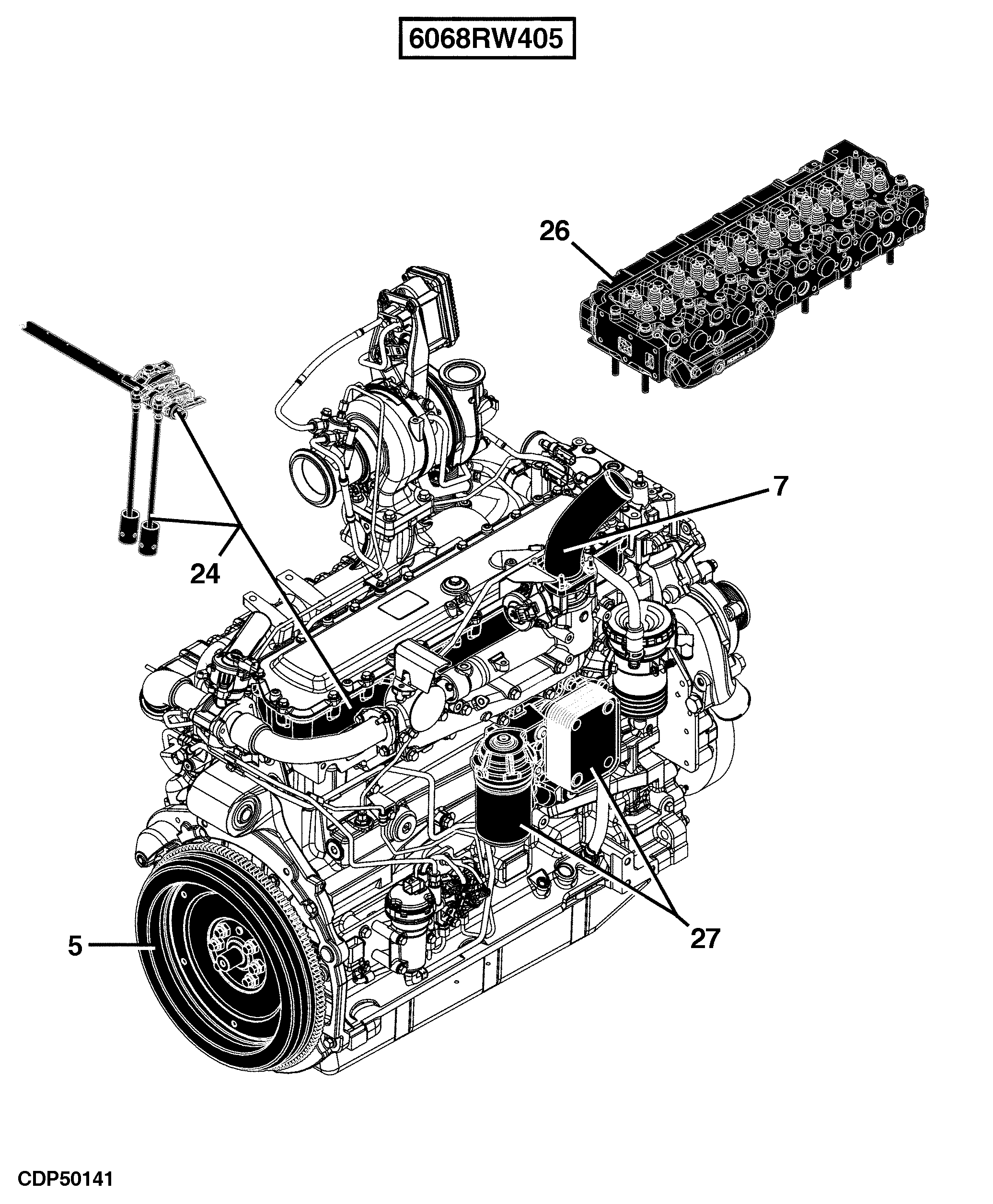 24 Engine 6068RW405-RE558564-ETN97207-ETN97208-ETN98529