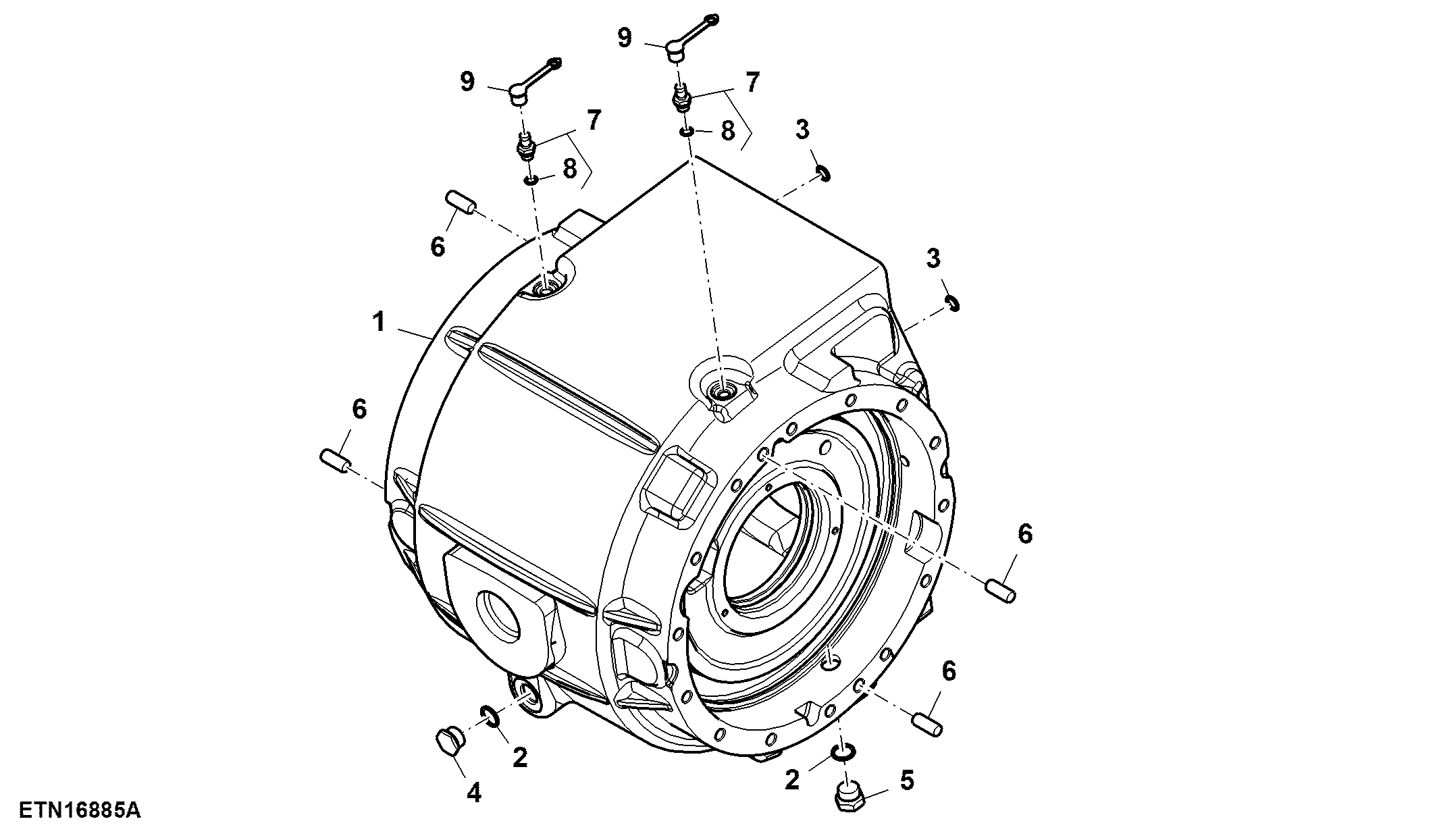 Front Differential Case, Single Reduction, (110 mm)