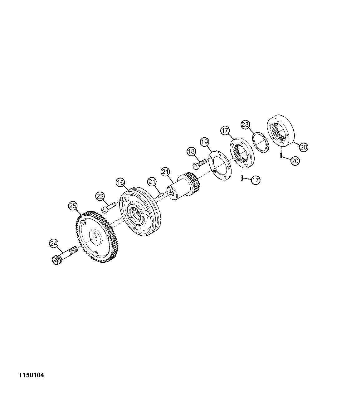 FUEL INJECTION PUMP DRIVE GEAR AND HUB (S.N. -005599)