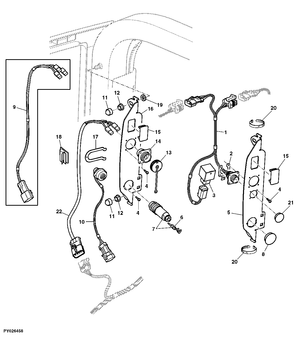 3-TERMINAL SOCKET, SIGNAL SOCKET AND ISOBUS SOCKET (CAB POST)