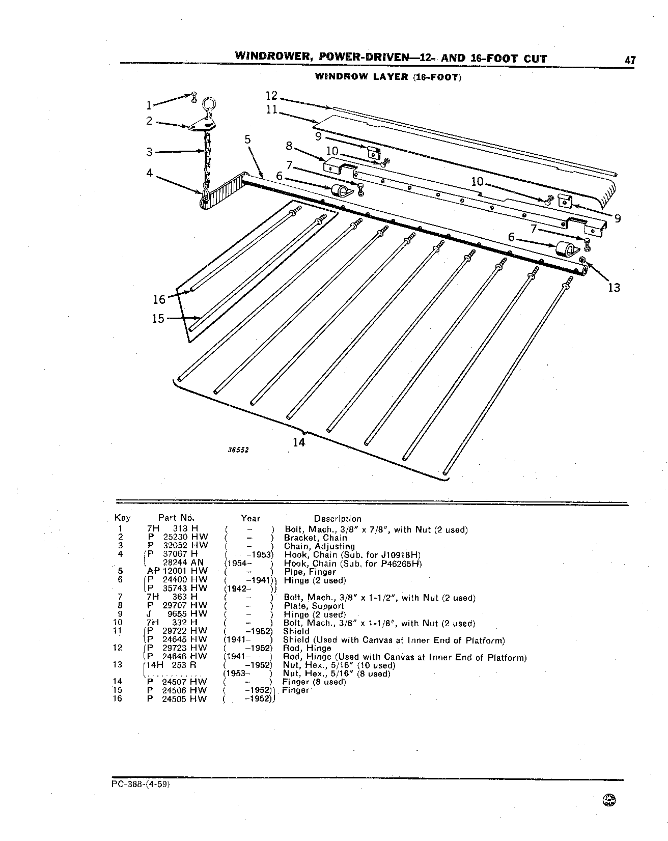 Layer, Windrow (12-and 16-Foot) (Continued)