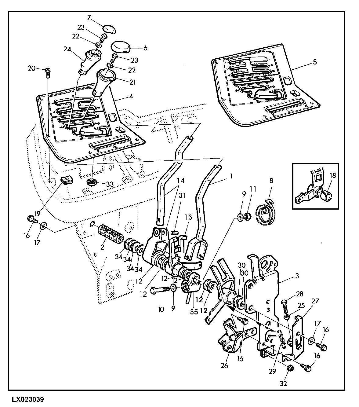 GEAR SHIFT COMPONENTS (POWRQUAD WITH REVERSER CONTROL AT SHIFT CONSOLE)