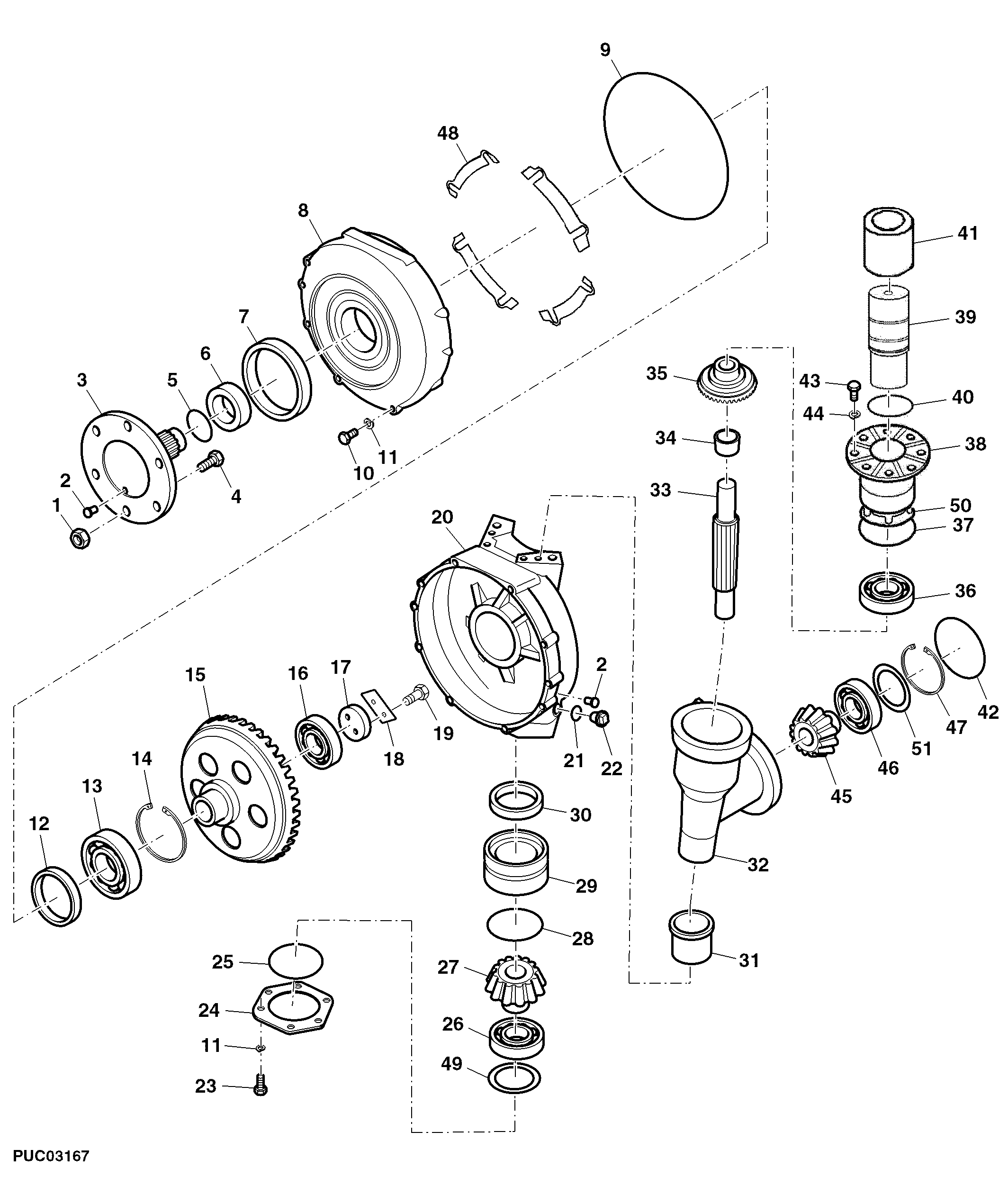 Front Final Drive, MFWD - Optional ( - 500001)