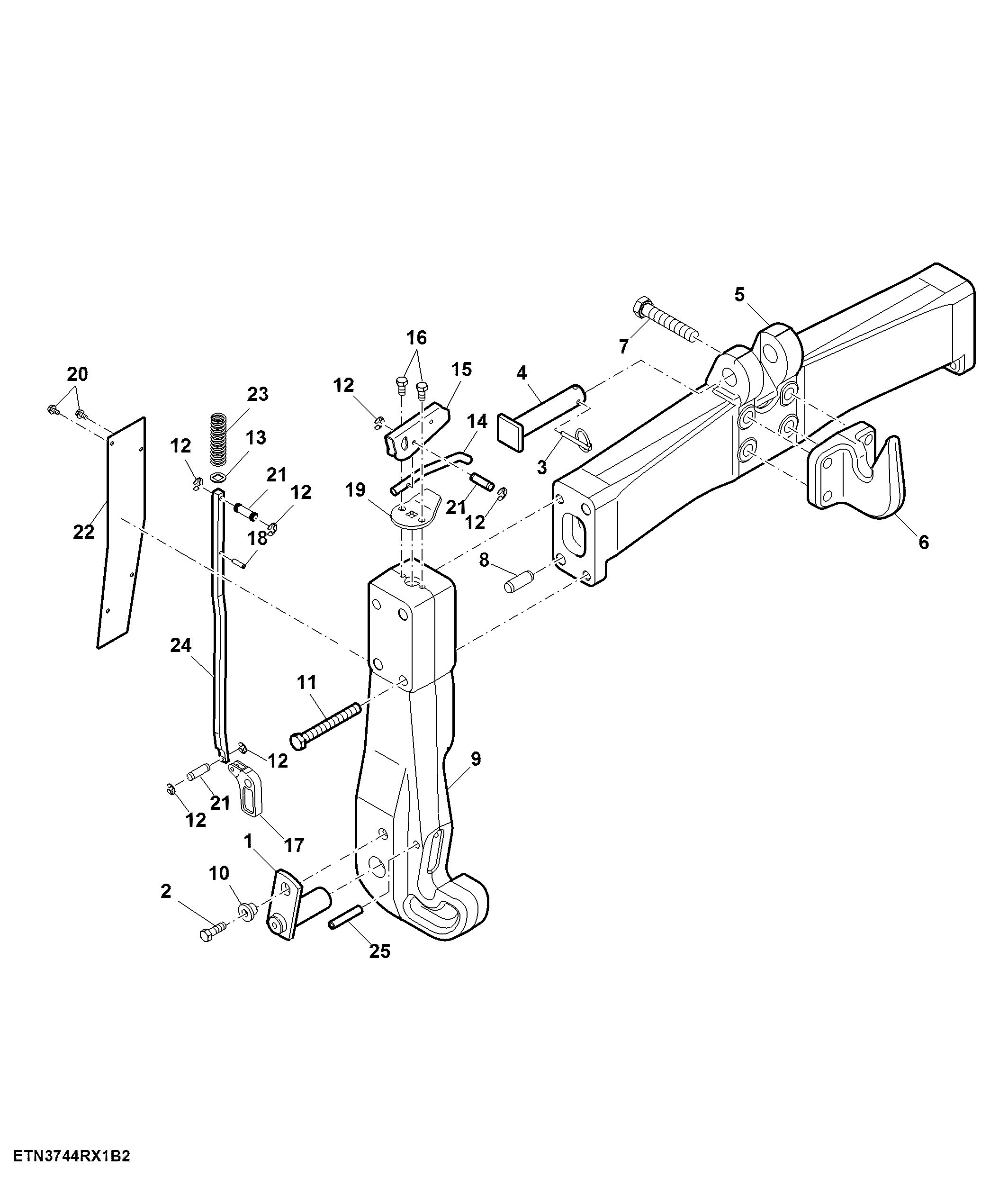 Quick Coupler, Category 3/ 3N, LH Illustrated