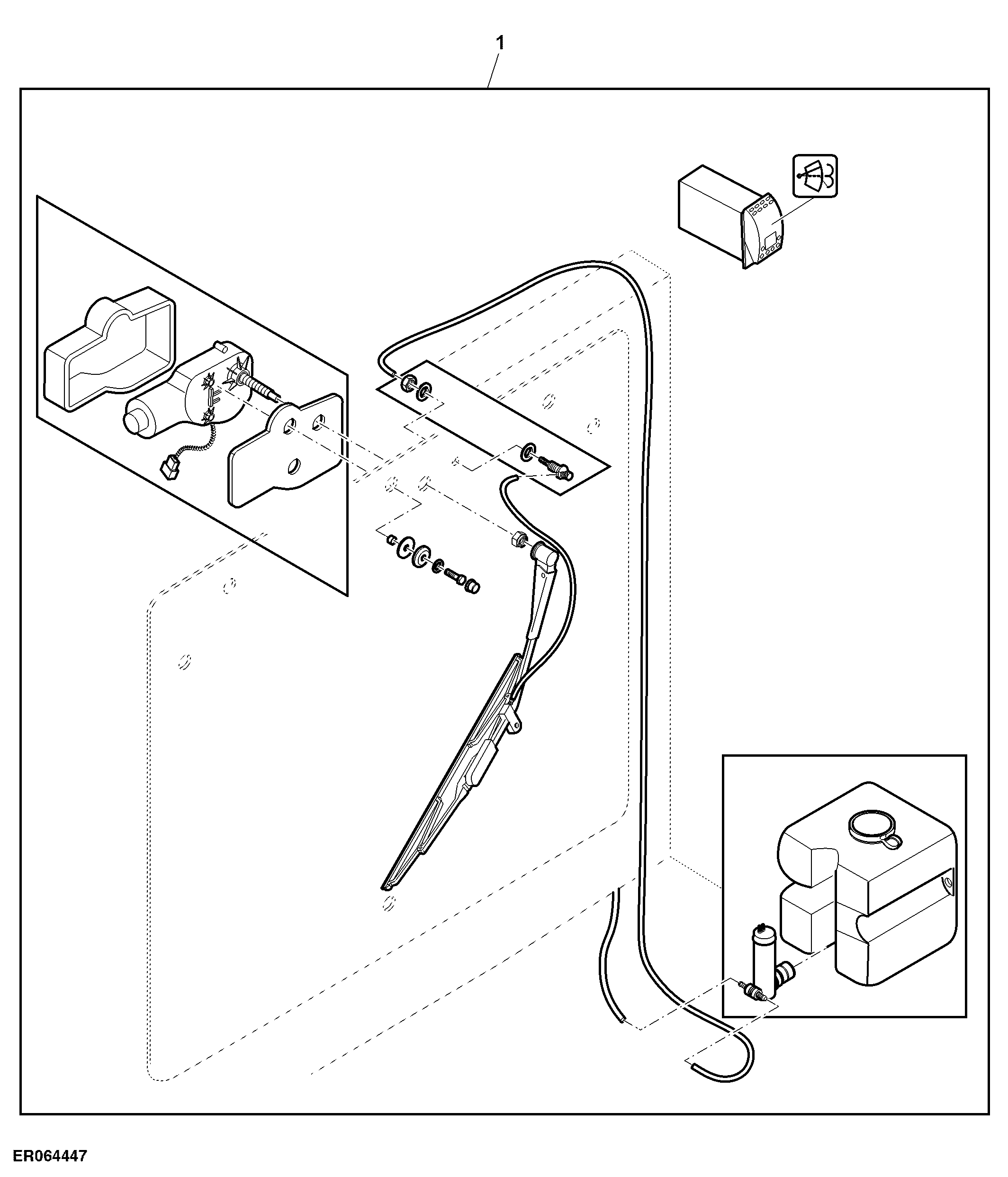 Attachment, Wiper / Reservoir, Rear Windshield Washer