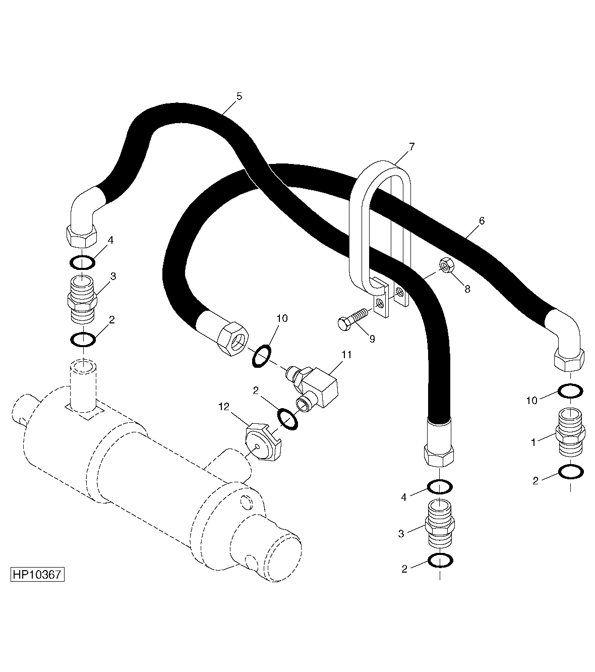 Unloading Auger Belt Tensioning Hydraulic Hoses / Fittings