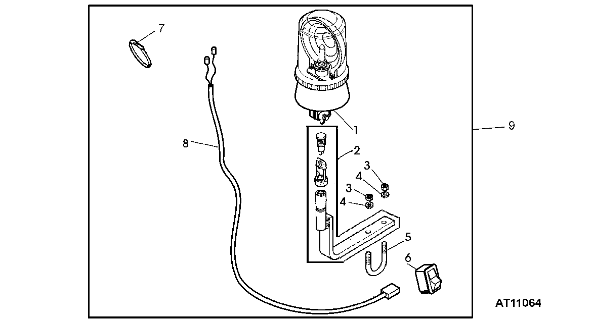 BEACON LIGHT (FIELD INSTALLATION KIT - 4-POST ROLL GUARD)
