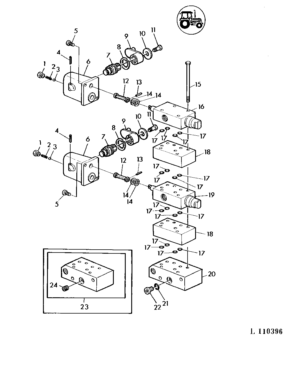 TWO SINGLE ACTING SELECTIVE CONTROL VALVES (SPOOL TYPE) (SG2 CAB)