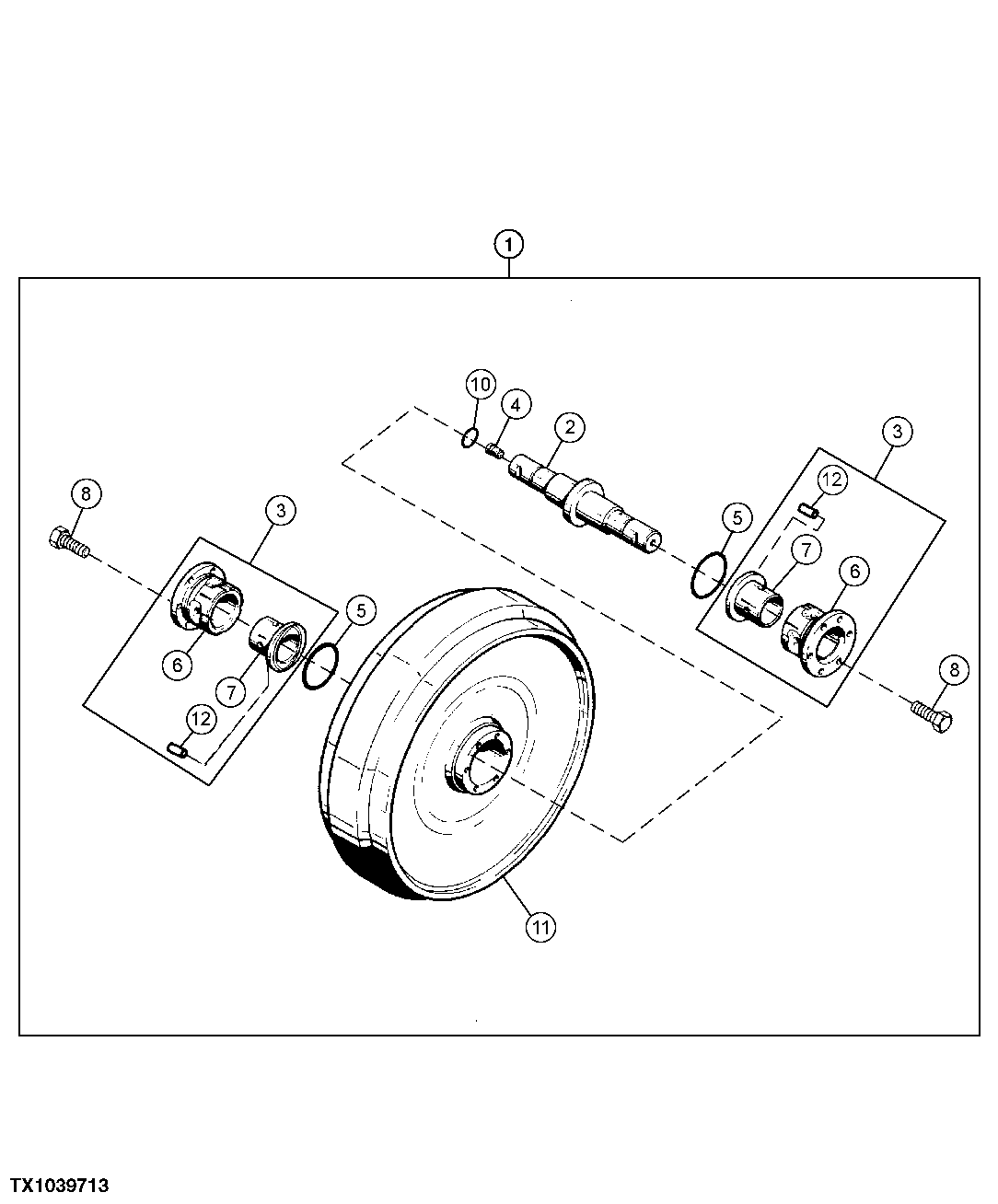 TRACK CHAIN IDLER WHEEL AND COMPONENT PARTS