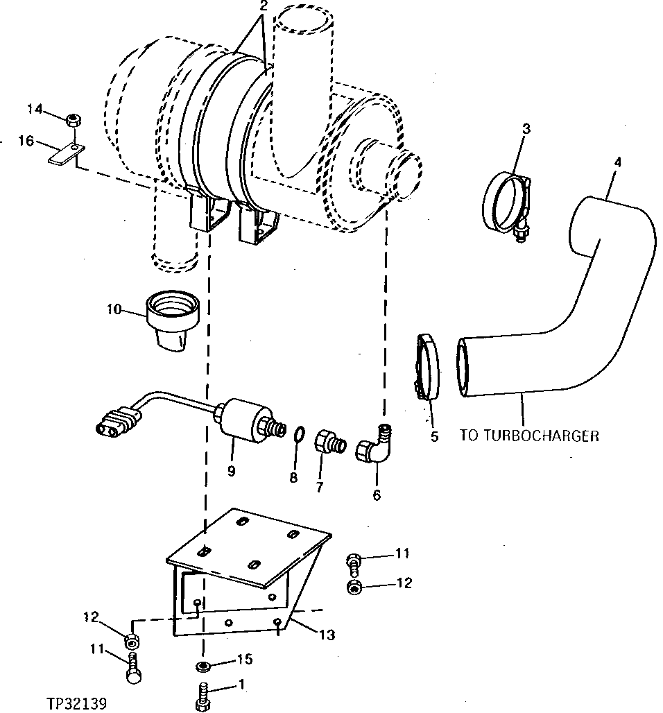 Air Cleaner Bracket and Hose (624E) (Engine S.N. -299999)