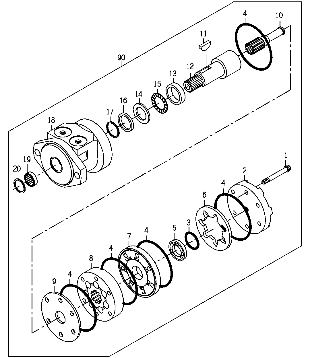 Motor, Secondary Extractor Hood Rotate, Option 6410, 6420