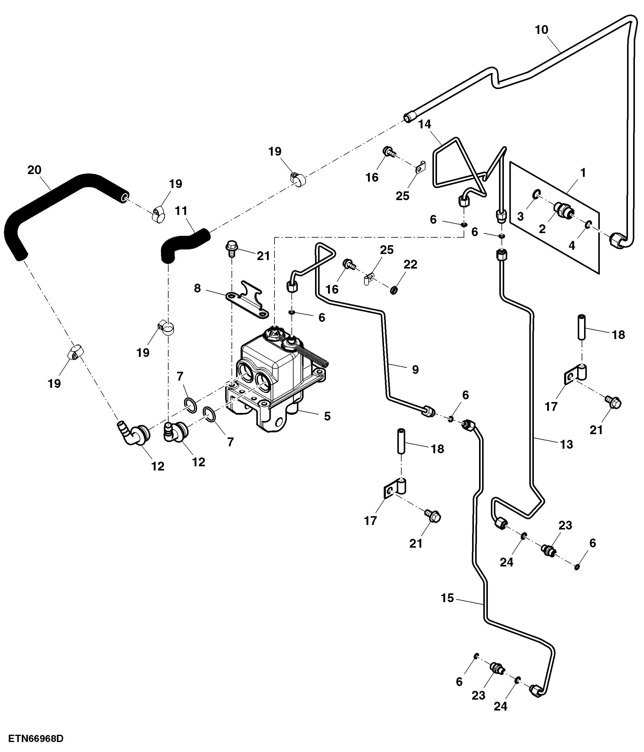 Brake Hydraulic Lines, Open Operator Station