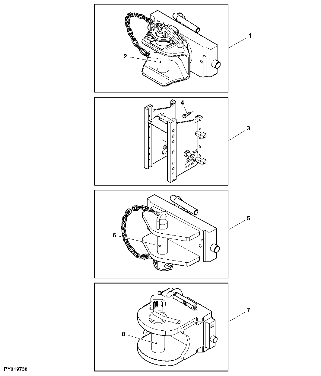SLIDING WAGON HITCHES (EEC, CUNA C, CUNA D2 TYPE)
