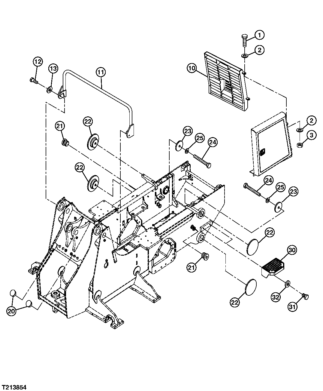 Grille, Mounting Hardware, Canopy Handrail, and Steps