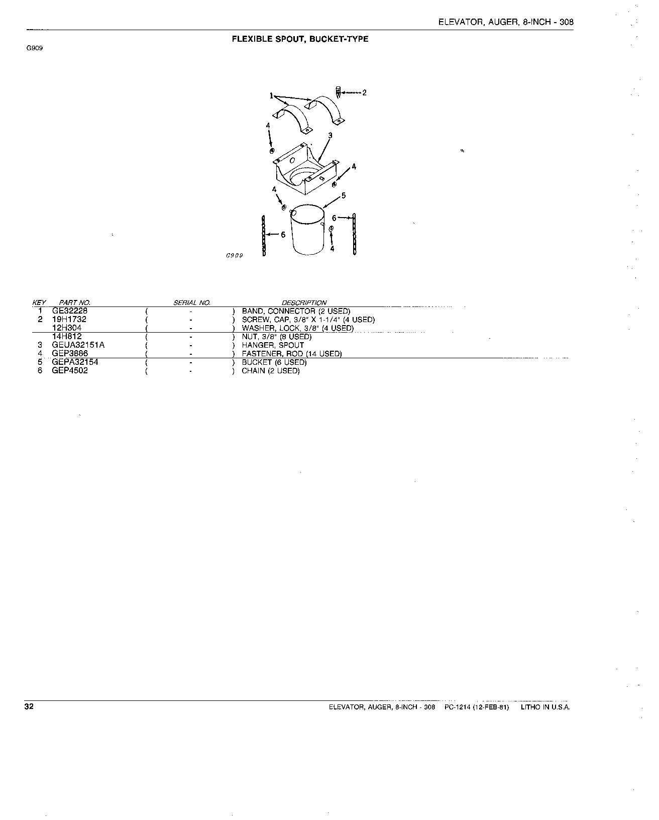 FLEXIBLE SPOUT, BUCKET-TYPE