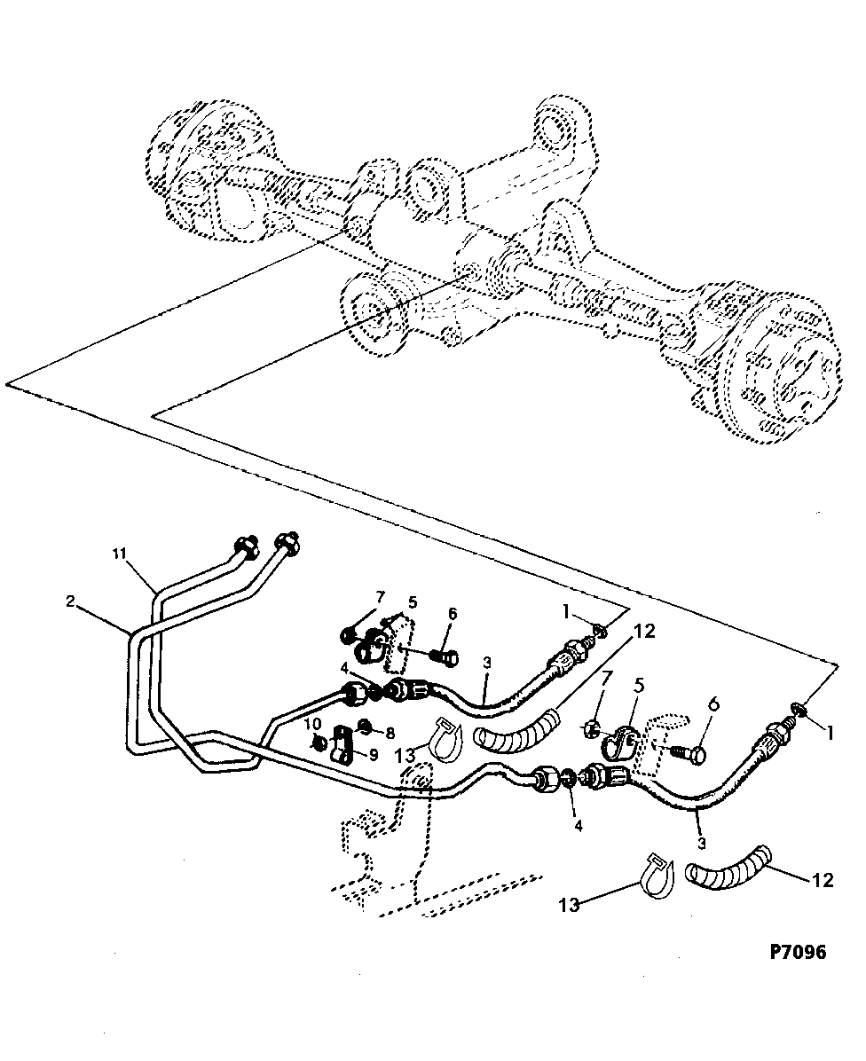 HYDROSTATIC STEERING OIL, LINES AND ATTACHING PARTS