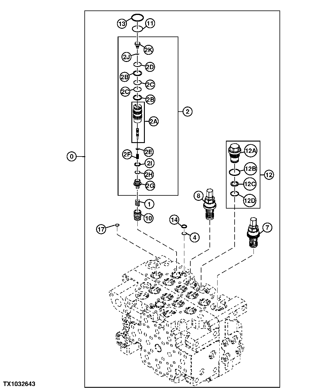 Control Valve Circuit Relief Valves (5 Spool Side)
