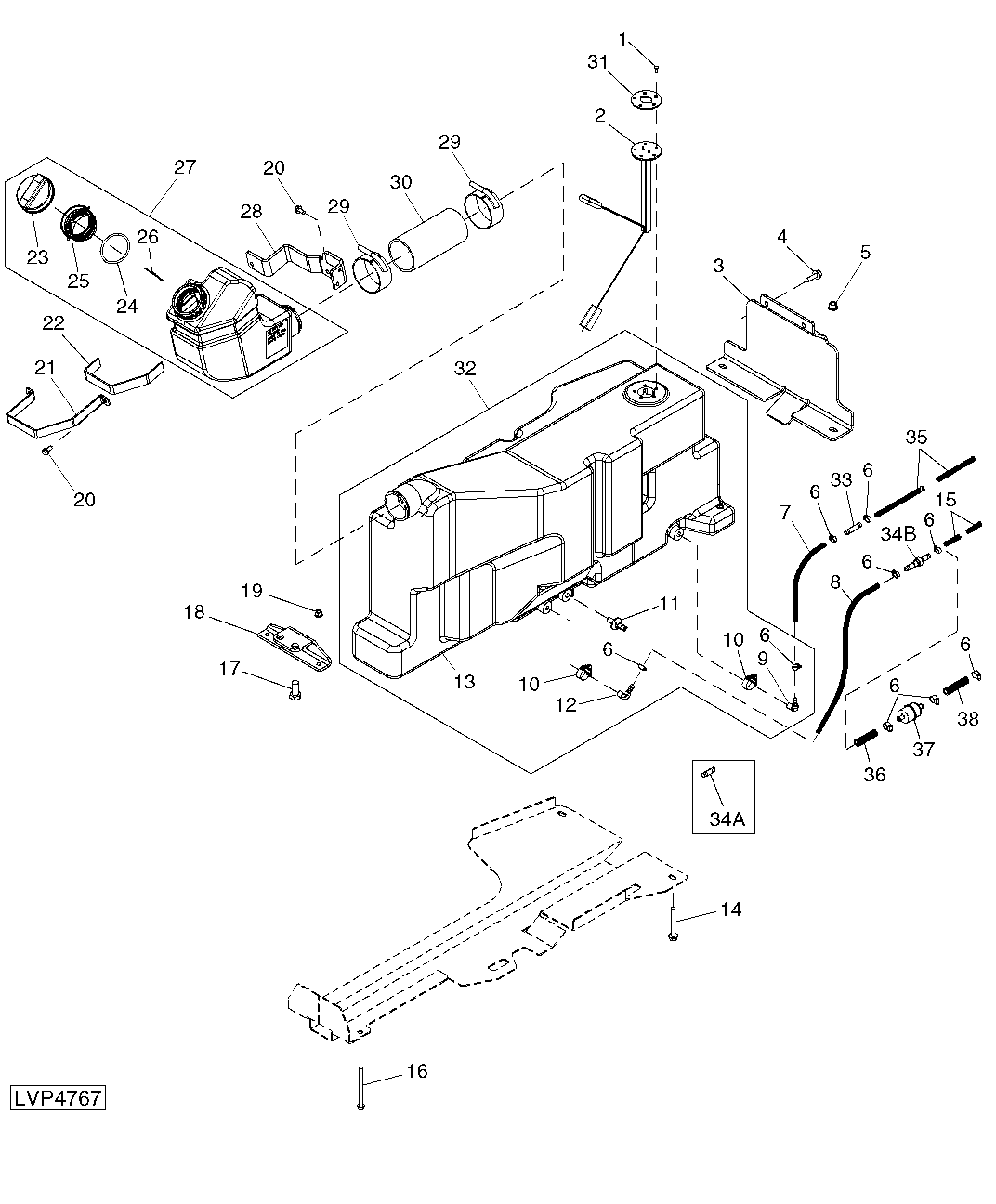 Fuel Tank (With CAB/Isolated Open Operator Station) ( - 420000)