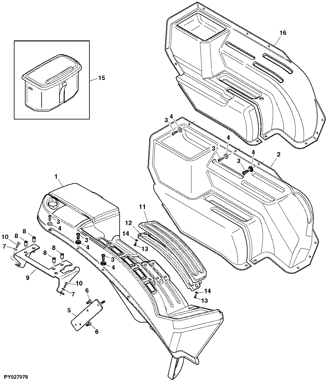 LEVER COVERS FOR CAB (WITHOUT ELECTRO-HYDRAULIC HITCH)