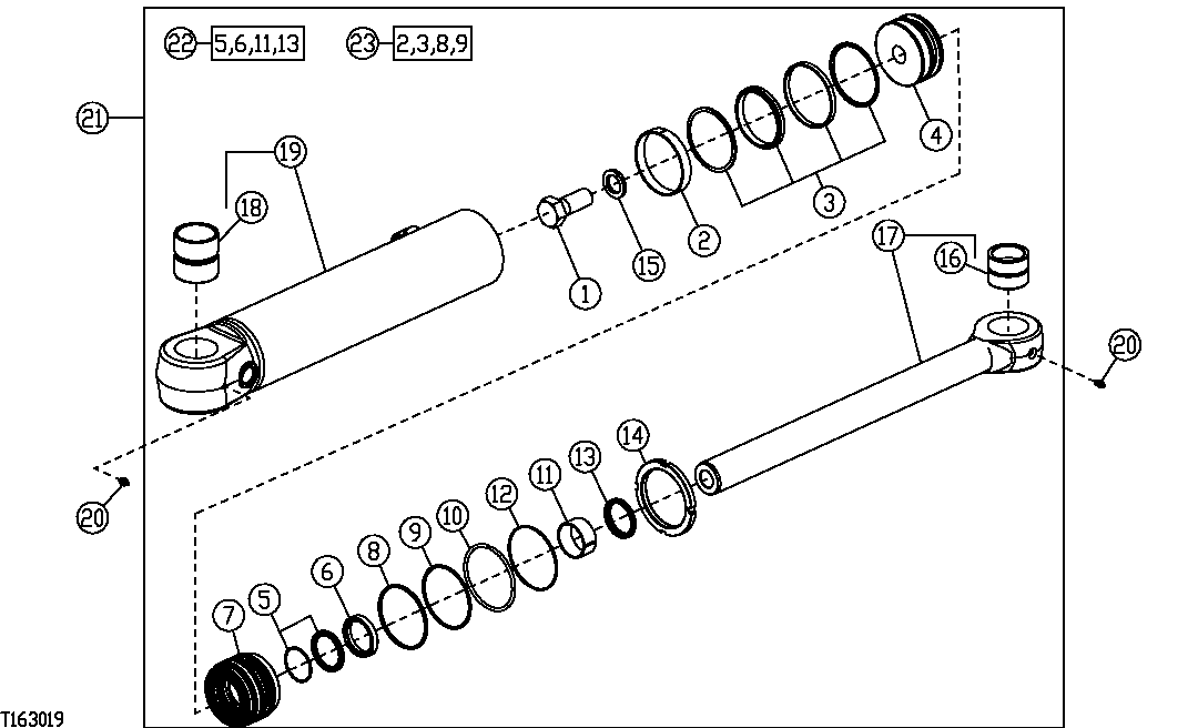 GRAPPLE CYLINDER (11.5 SQ FT GRAPPLE) (127" TIP TO TIP)