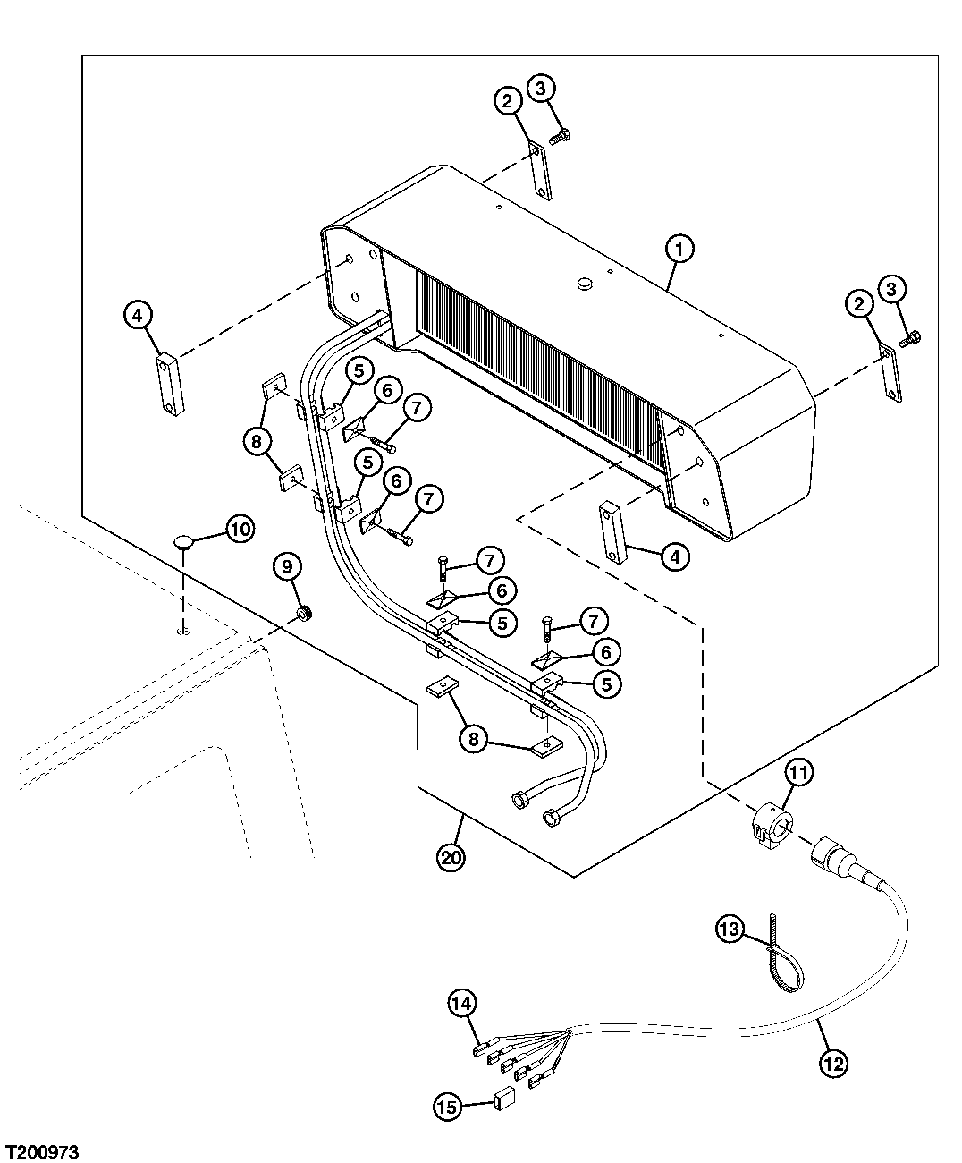 Air Conditioning Condenser and Wiring Harness