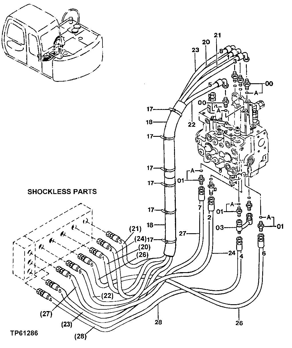 PILOT HOSES (FLOW REGULATING VALVE TO CONTROL VALVE TOP AND BOTTOM)