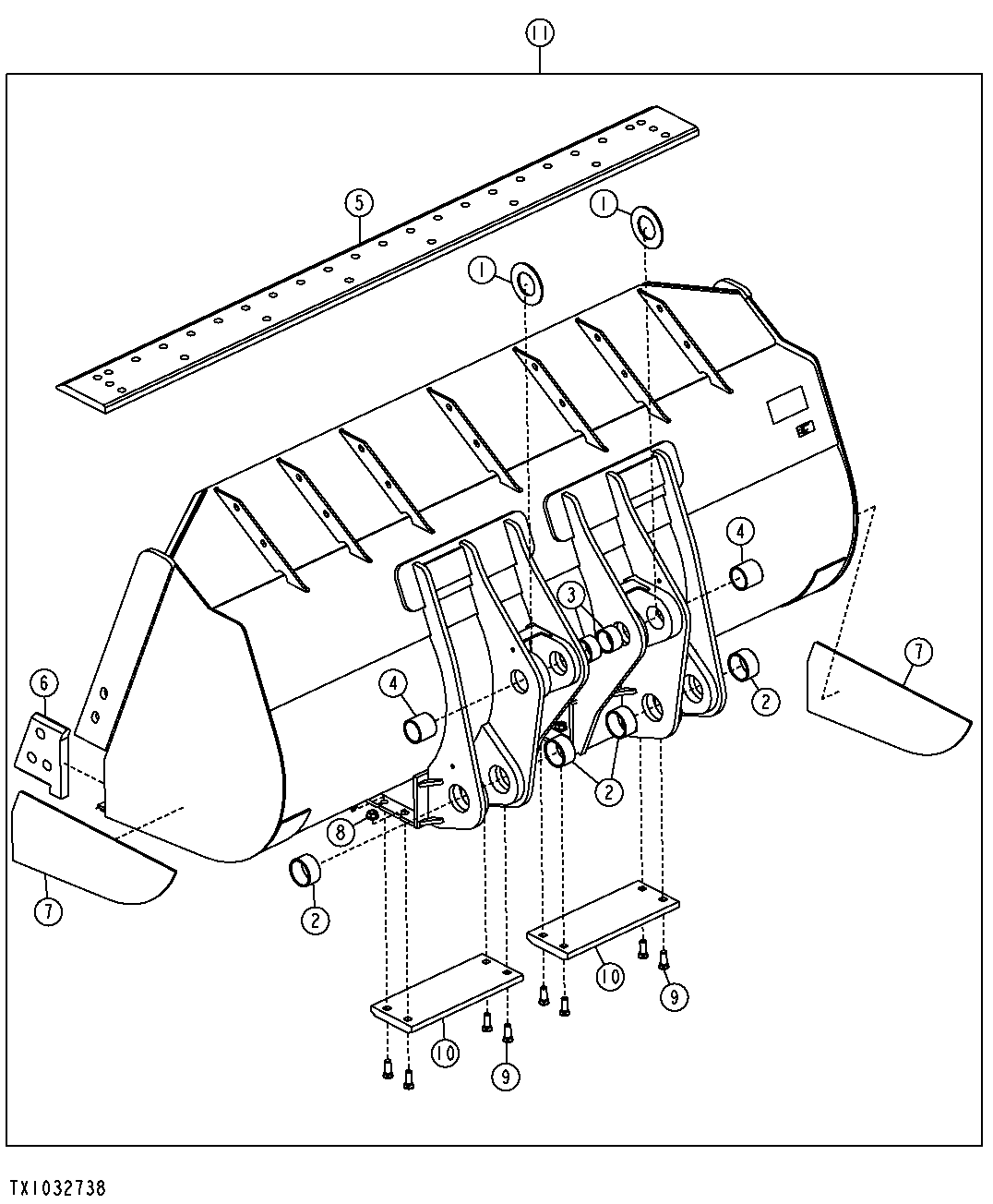 7.25 CUBIC YARD LOADER BUCKET (STD) (SN -612719)