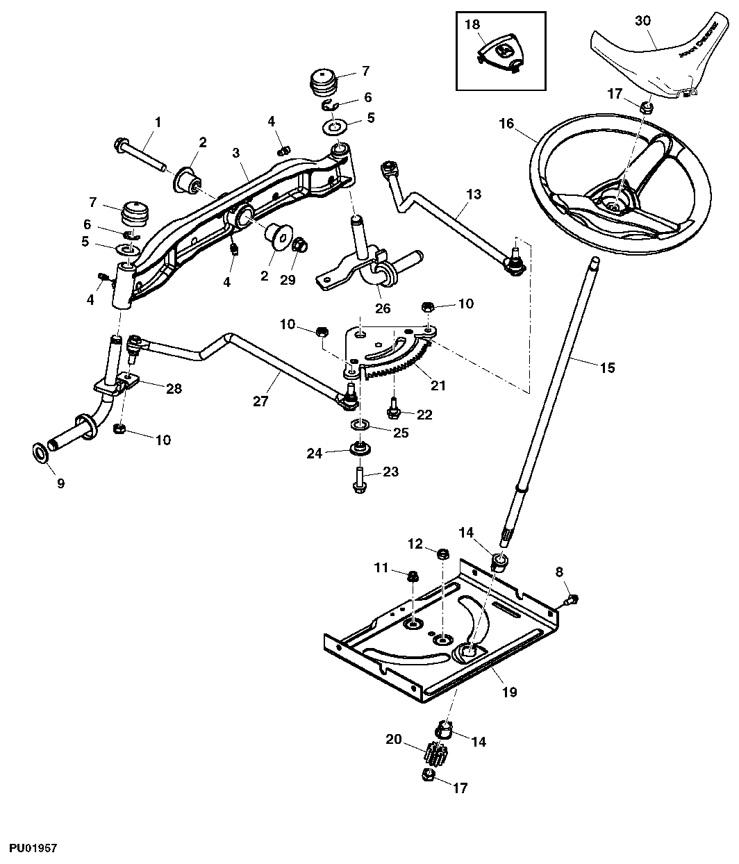 STEERING WHEEL, GEARS, LINKAGE AND FRONT AXLE