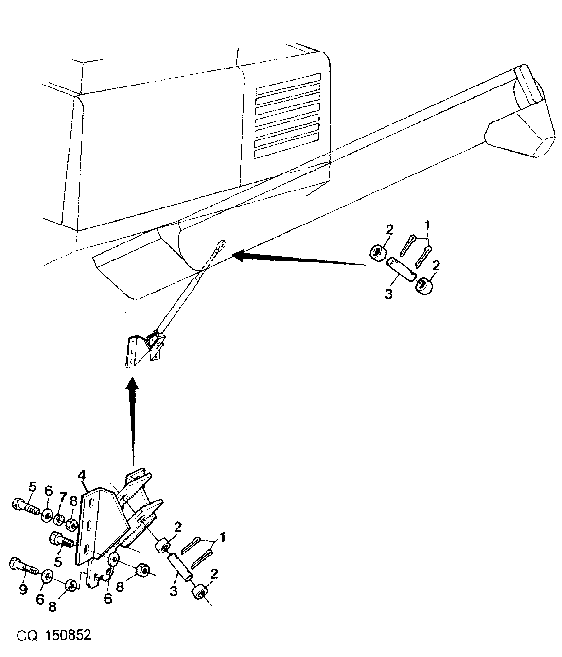 HYDRAULIC CYLINDER SUPPORTS FOR UNLOADING AUGER