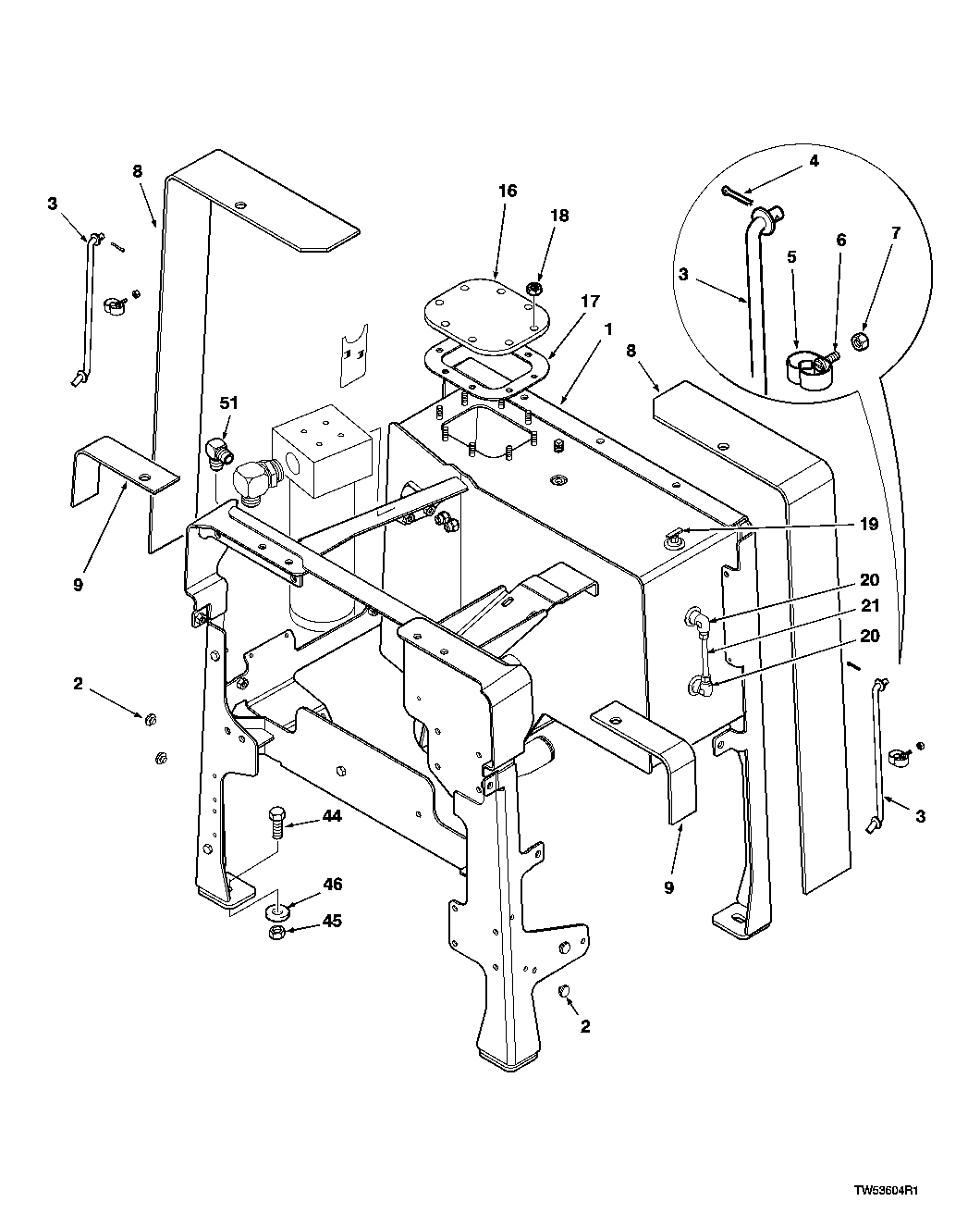 HYDRAULIC TANK (660D, 001285- ) (848G, 001066- )