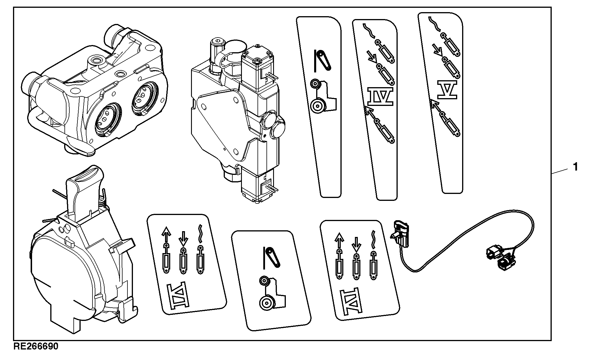 Attachment, Remote Cylinder Selective Control Valve W/ Breakaway Couplers