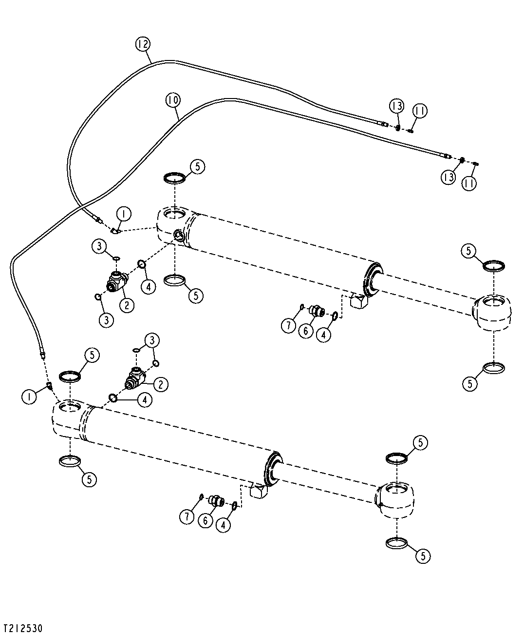 STEERING CYLINDER COMPONENTS (S.N. -612719)