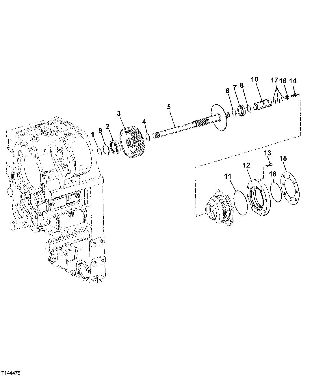 TRANSMISSION AND HYDRAULIC PUMP DRIVE SHAFT