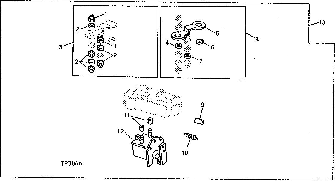 FUEL INJECTION PUMP ELECTRIC SHUT-OFF KIT (ROOSA-MASTER NO. JDB635MD2803)