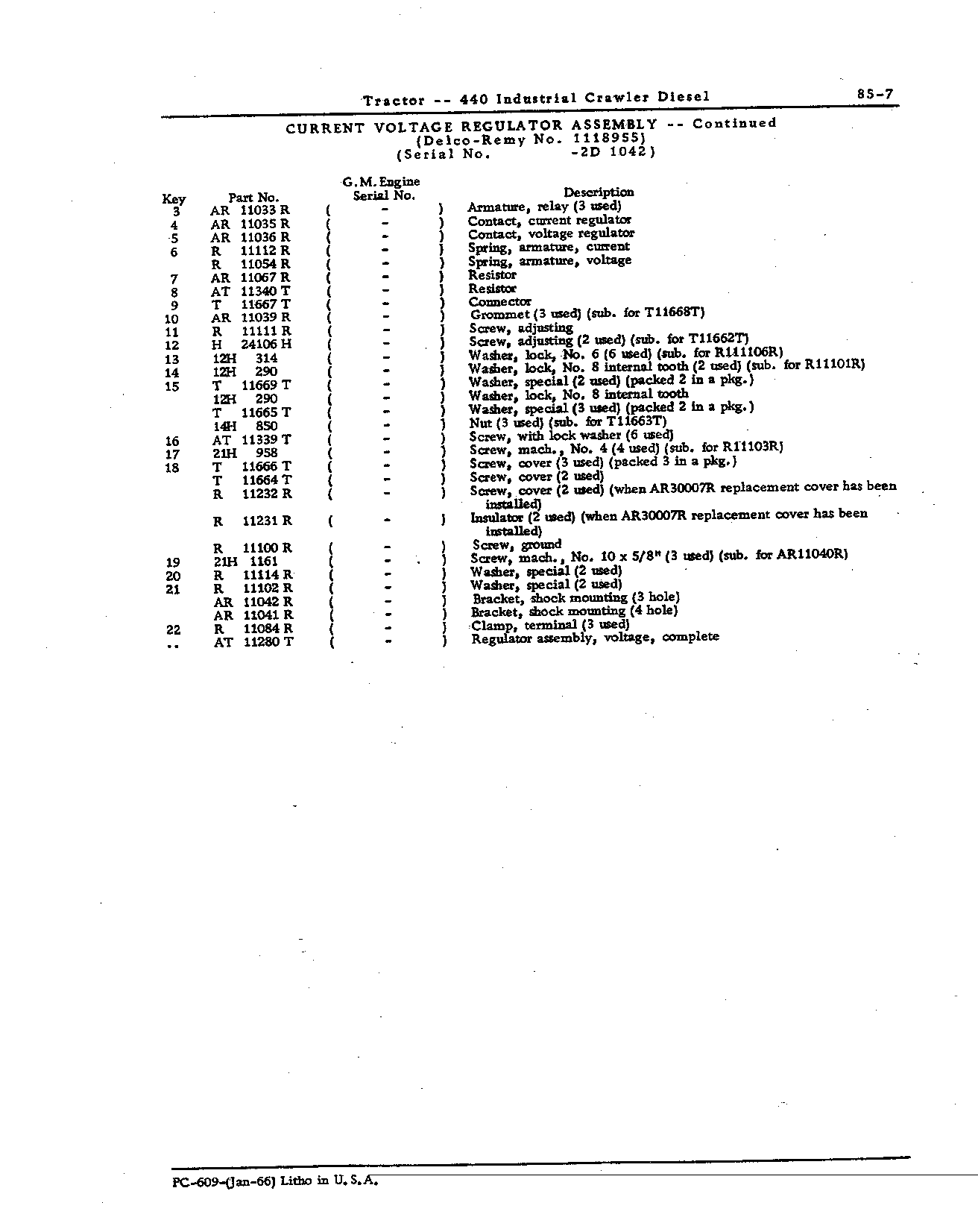 Electrical Equipment (Continued)