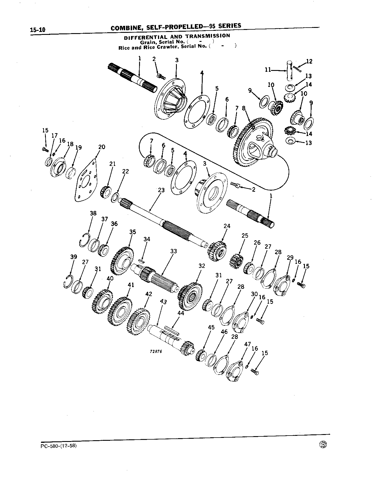Main Wheel Axle Support, Transmission Clutch, Brakes, and Shields (Continued)